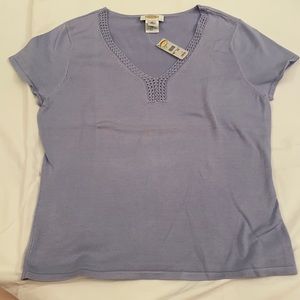 Talbots PM NWT Short sleeve Lavender Sweater